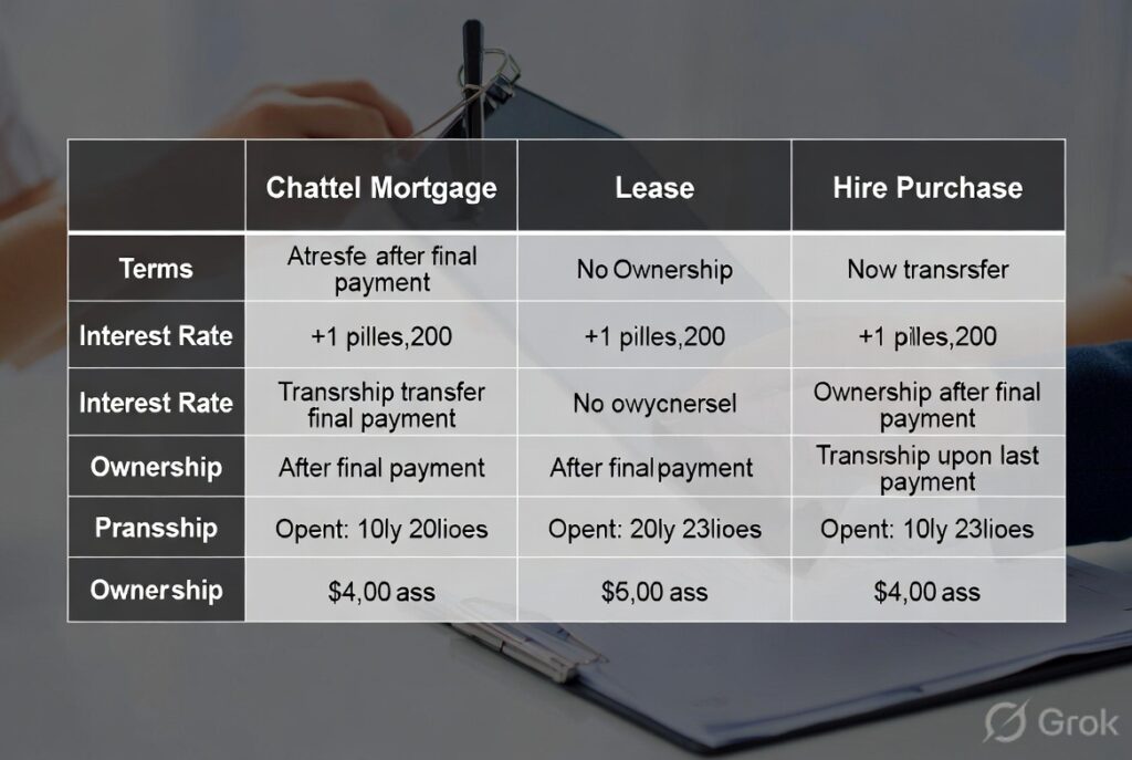 Chattel Mortgage vs Lease vs Hire Purchase: Which Vehicle Finance Option Is Best?